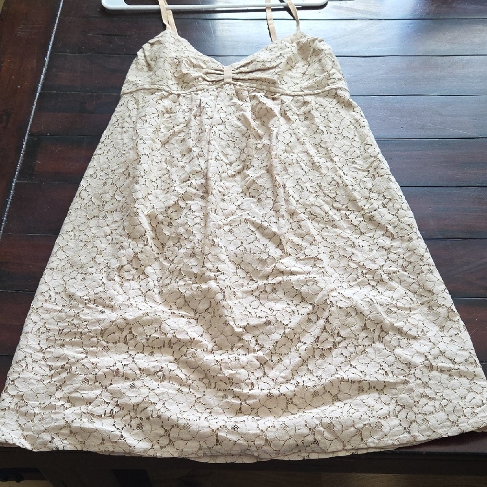 Sam & Max Cream Lace Chemise with Adjustable Straps